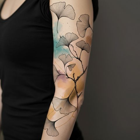 Ginkgo as a Sleeve Tattoo