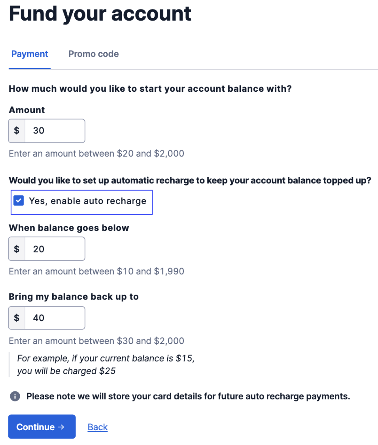 Screen grab of twilio's funding page