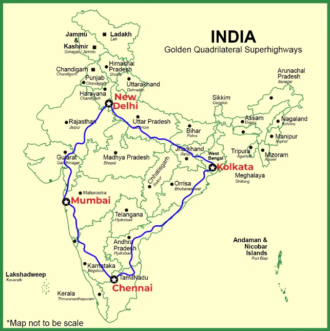 Golden Quadrilateral, India Golden Quadrilateral, India