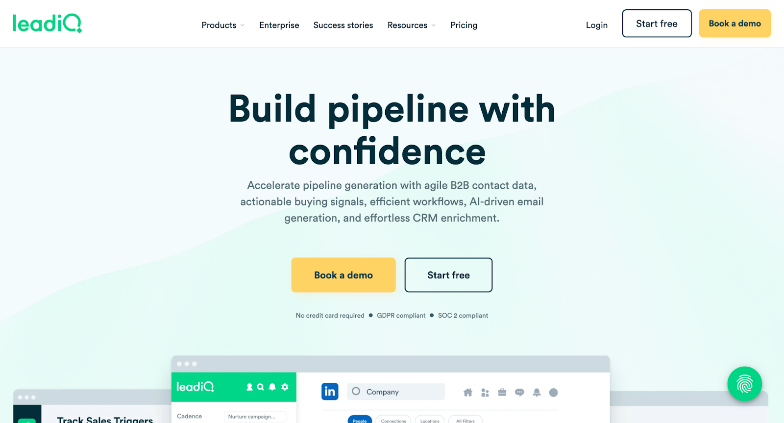 LeadIQ Landing Page