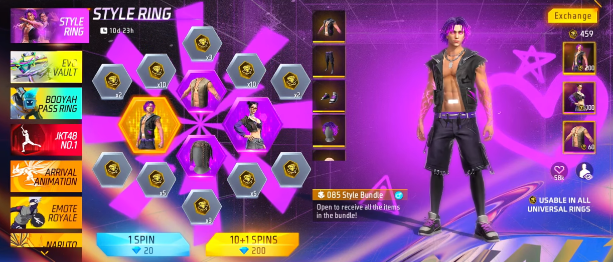 Free Fire MAX: How to Get the New O85 Style Bundle from the Latest Ring Event