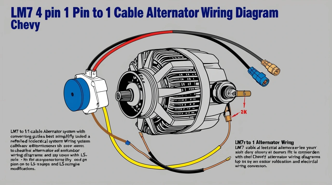 lm7 4 pin to 1 cable alternator wiring diagram chevy