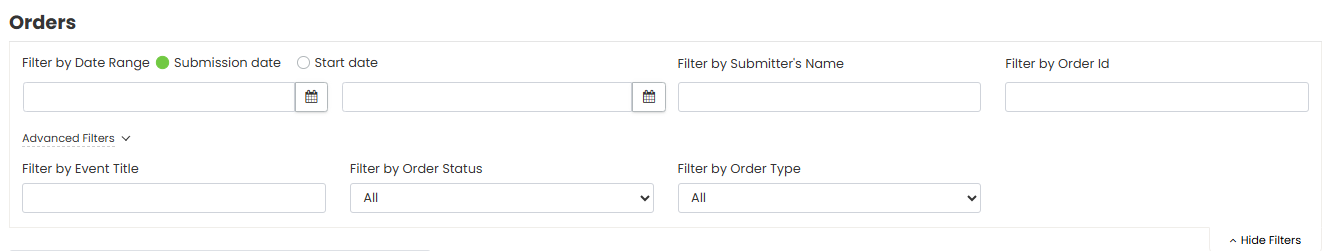 Filter options at the top of the screen to locate specific bookings you wish to notify.