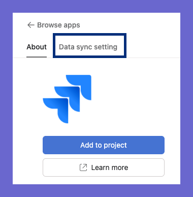 Data syncing button in Jira