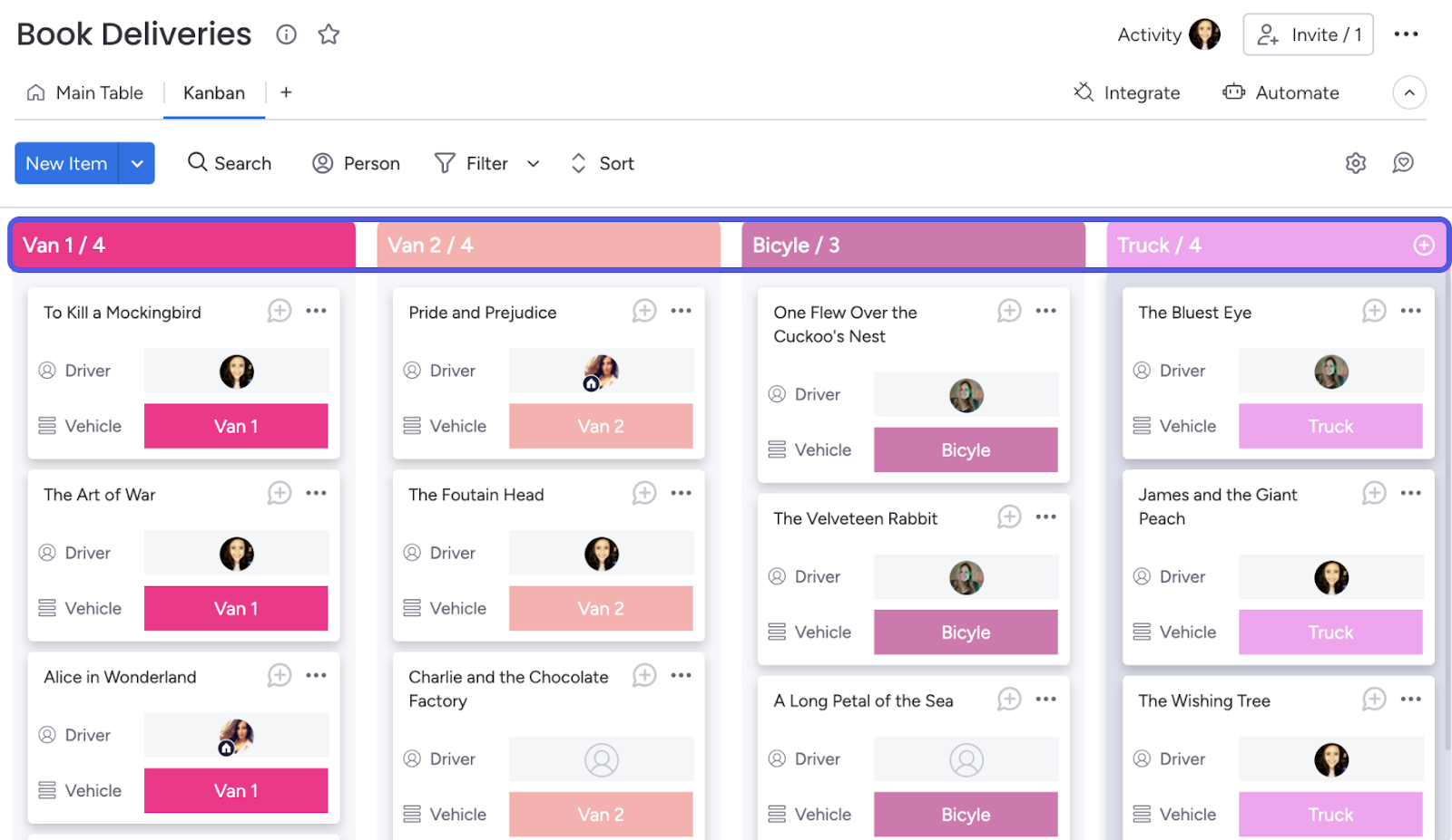 Monday.com Kanban