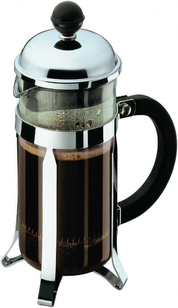 Bodum Chambord French press: lead-free, classic design, various sizes available.
