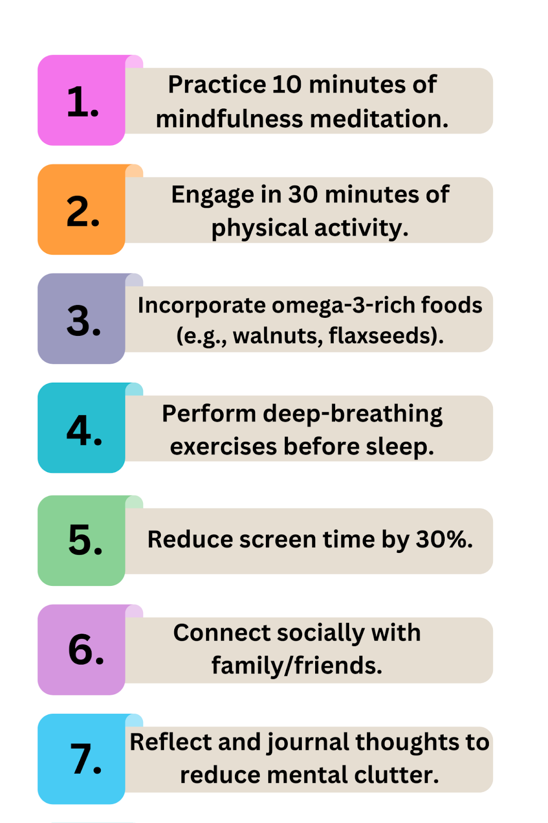 7-day plan to restore mental homeostasis with mindfulness, exercise, nutrition, and social connection.