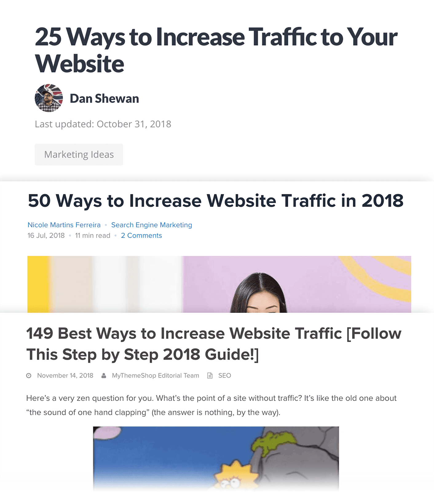 Increase Website Traffic – Existing Content