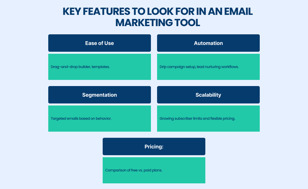 key features to look for In an email marketing tool