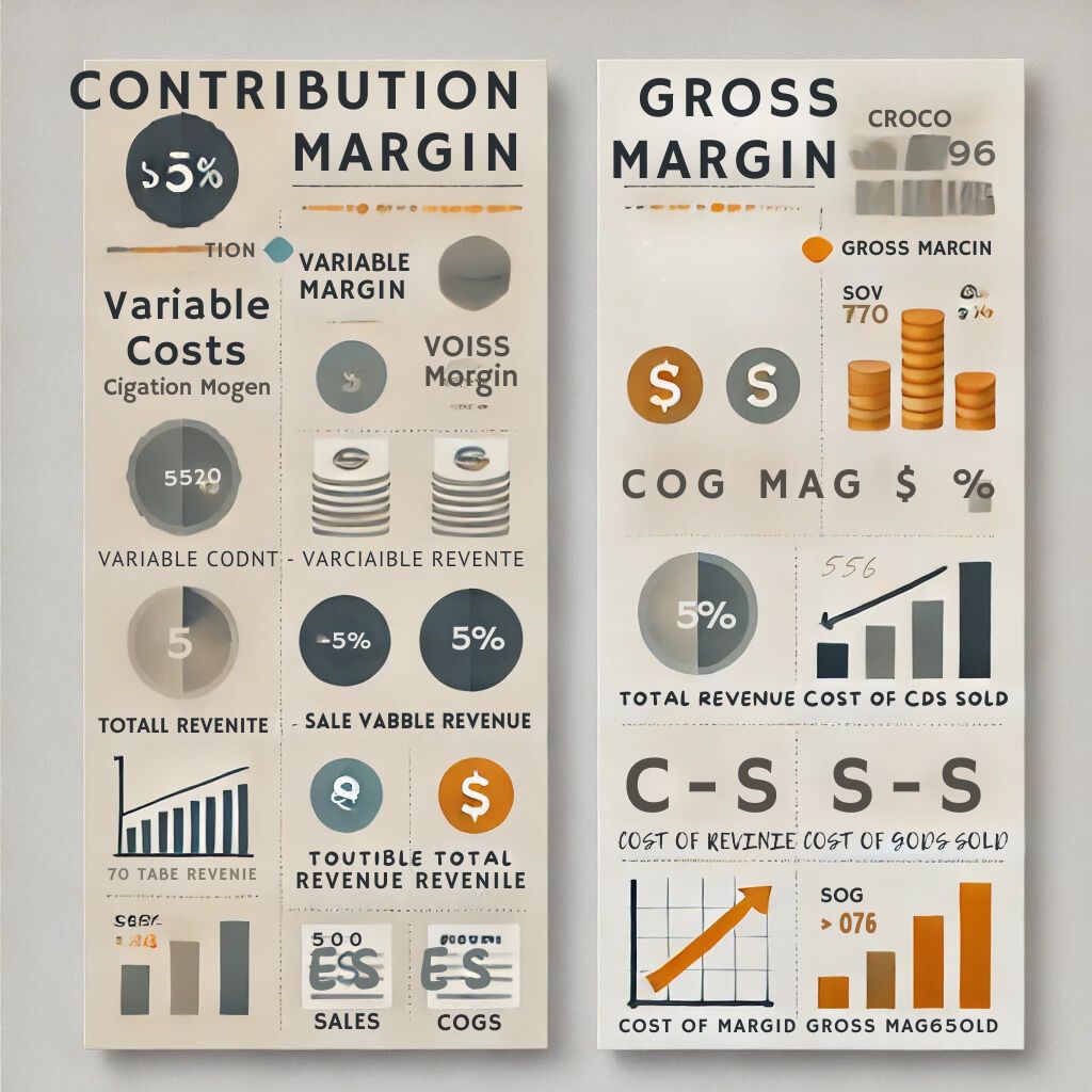 difference between contribution margin and gross margin