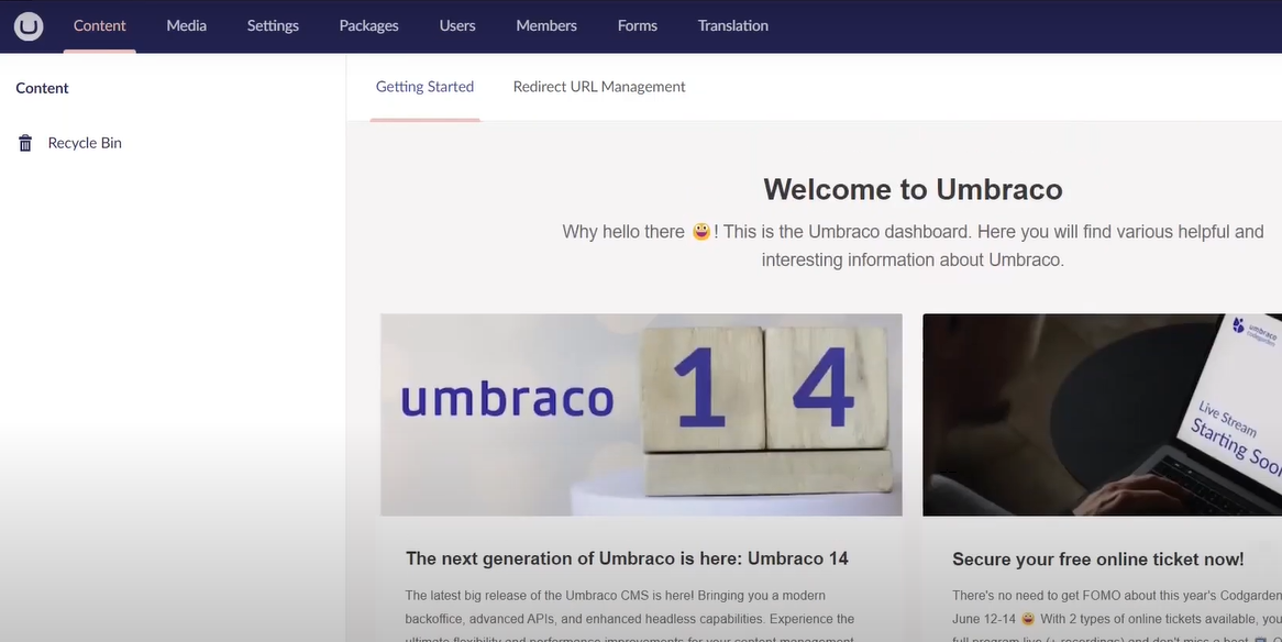 umbraco installation completed 