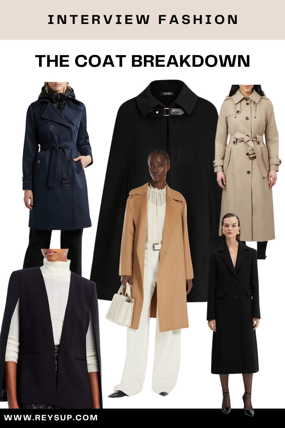 Outerwear options for Fall Formal Interview Outfits