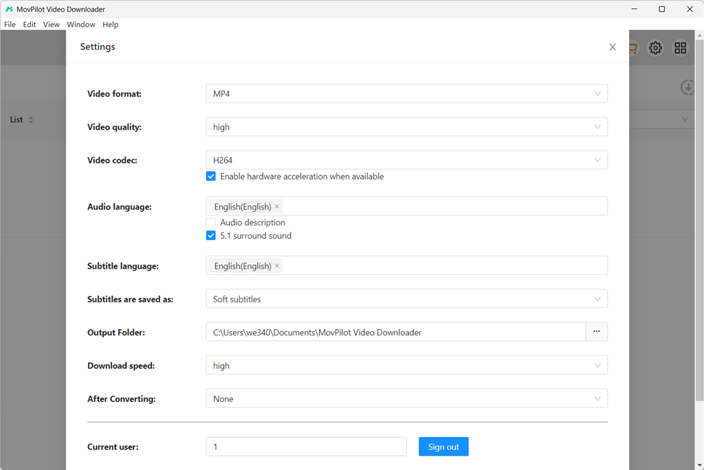 Customize Download Settings