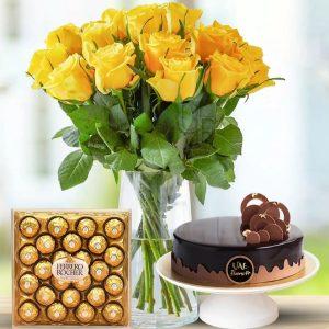 Flowers and Chocolate Combo Lahore - Sendflowers.pk