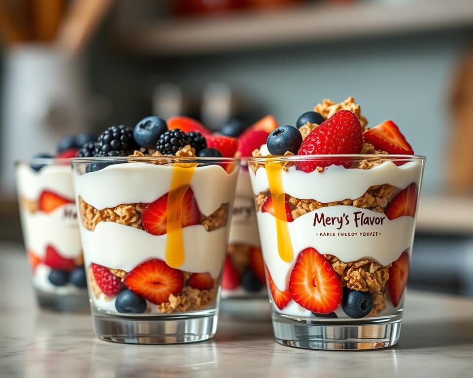 Layered yogurt parfait