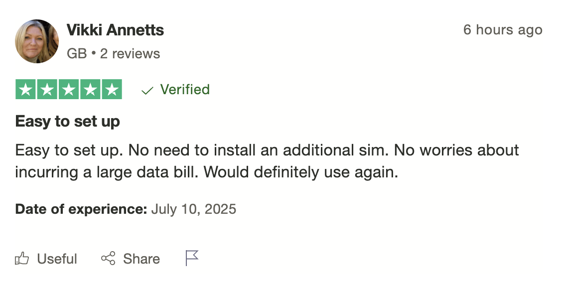 breeze esim customer review