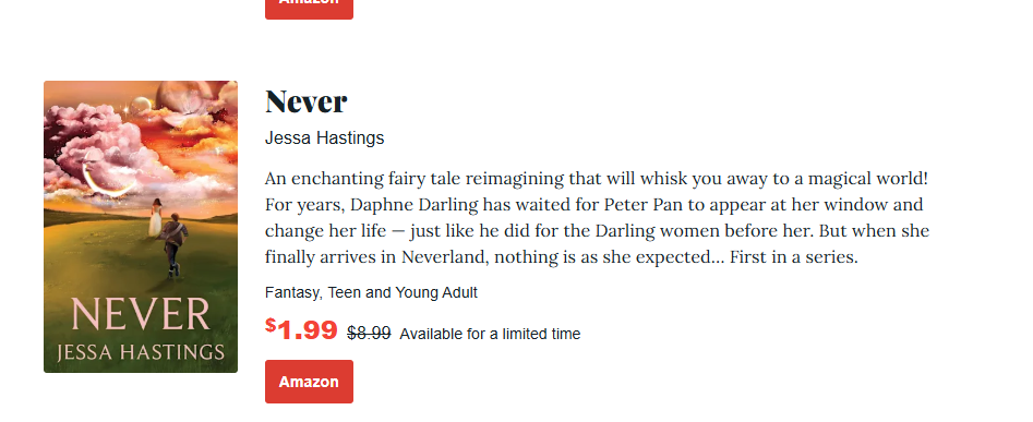 a screenshot of Never book an epic fantasy deal on bookhub