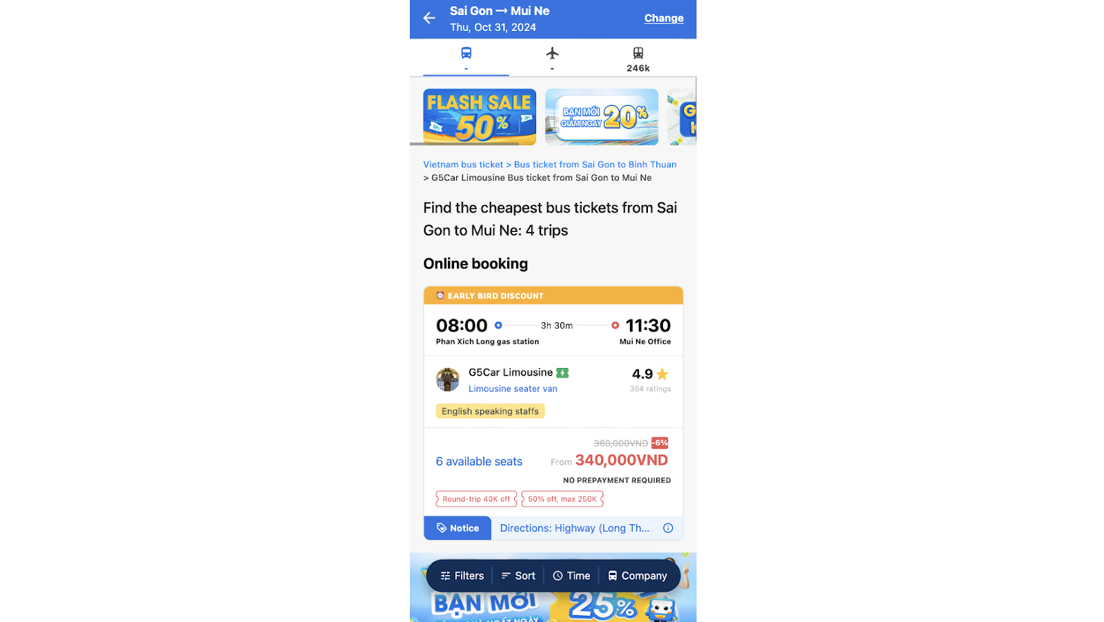 book g5car bus ticket from sai gon to mui ne