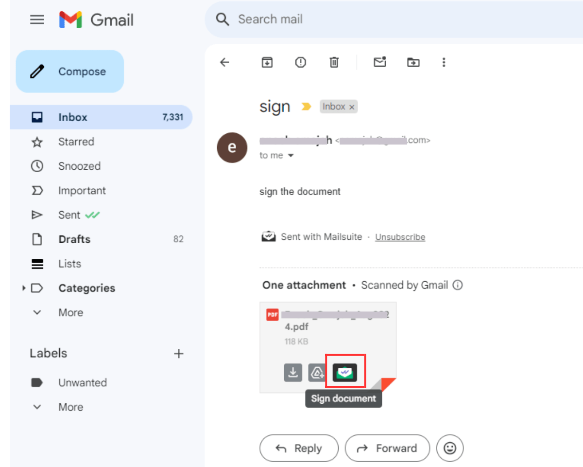 How to sign real estate contracts electronically. Open the email and click the sign document button on the document's thumbnail 