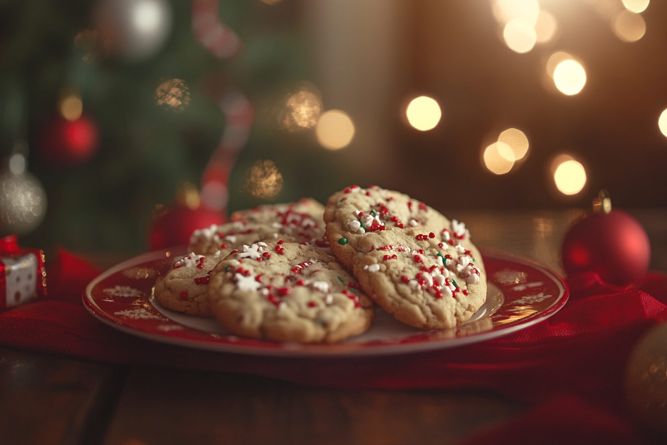 A plate of cookies for Santa | Source: Midjourney