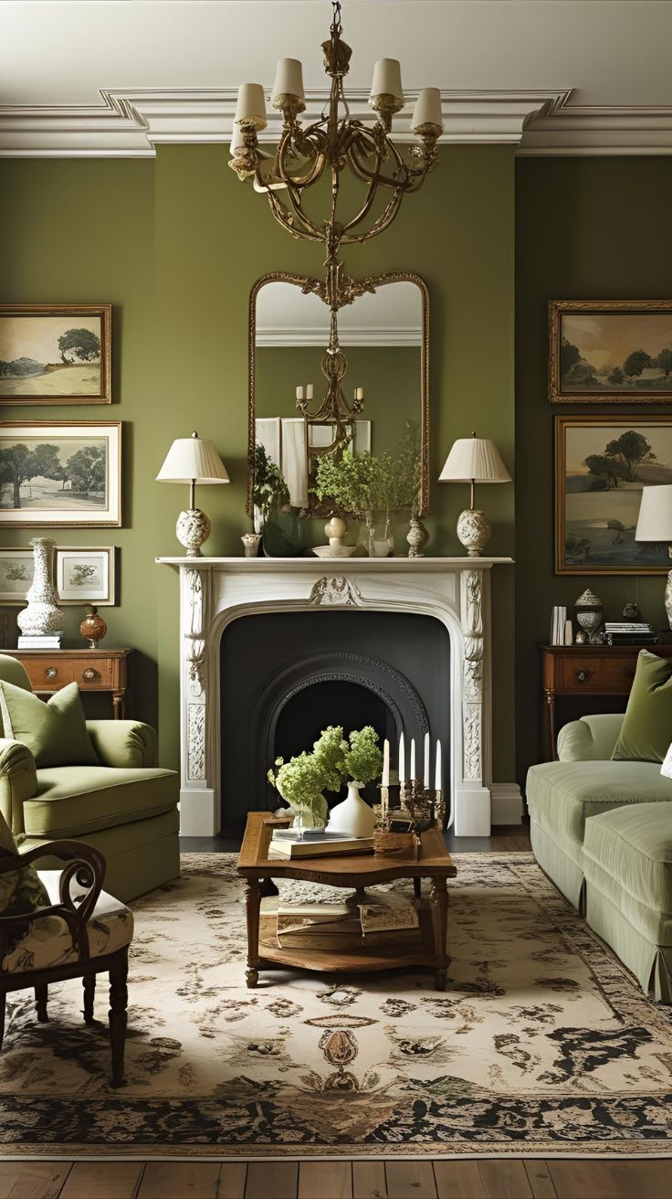 Deep Olive Green Walls