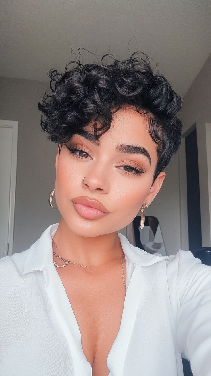 curly modern pixie