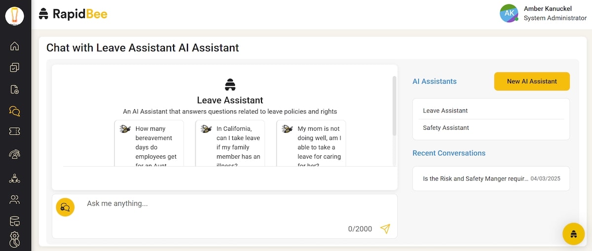 How AI transforms backend HR processes: RapidBee’s Leave Assistant AI Assistant chatbot