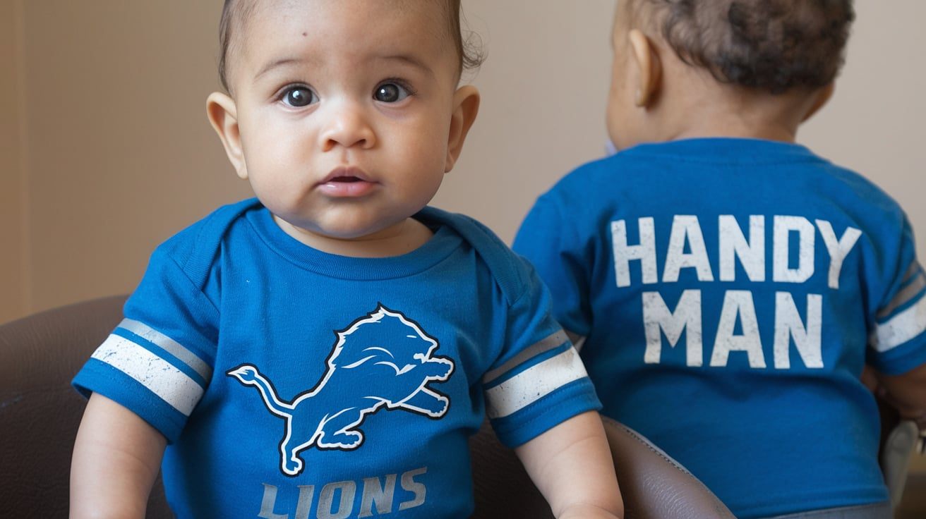 infant blue Detroit Lions Handy Man T-shirt