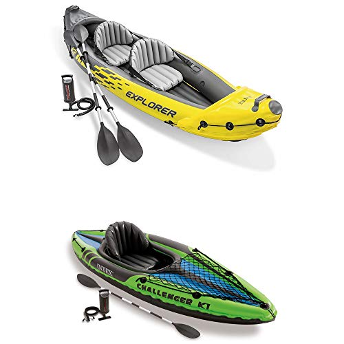 Intex Explorer K2 2-Person Inflatable Kayak with 2 Aluminum Oars ...