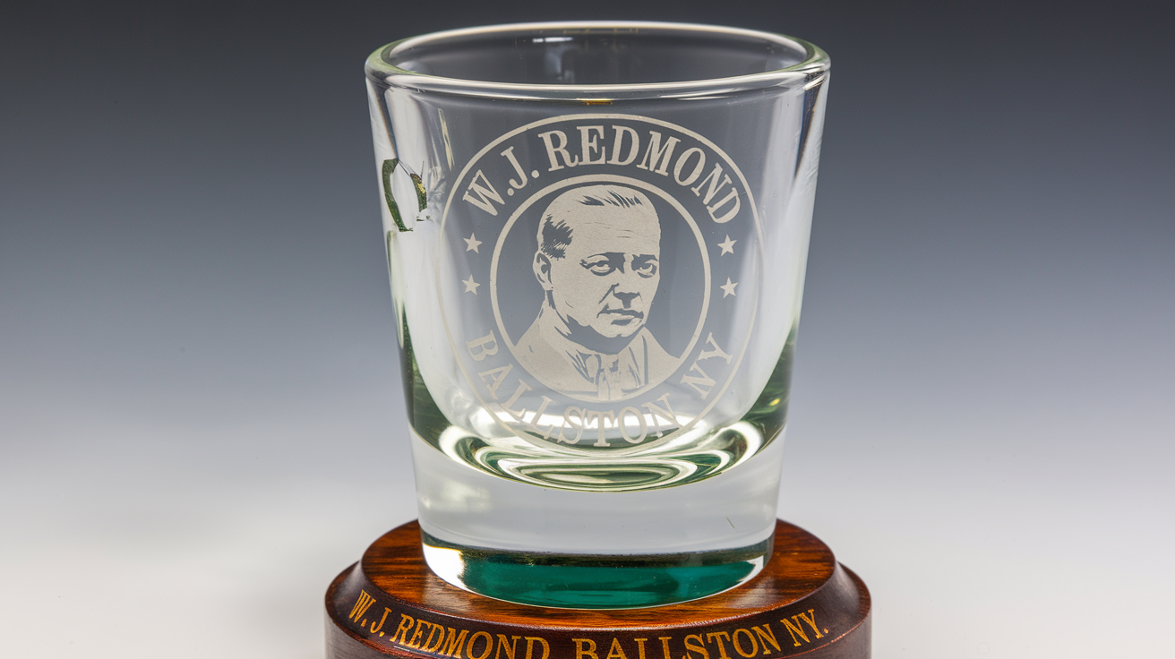 Antique W J Redmond Ballston NY Shot Glass