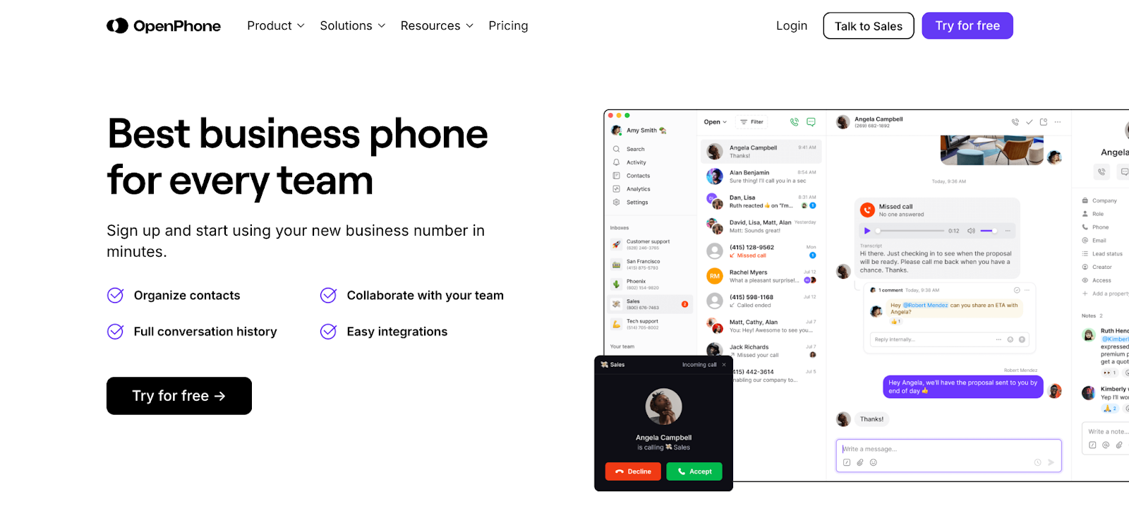 OpenPhone landing page