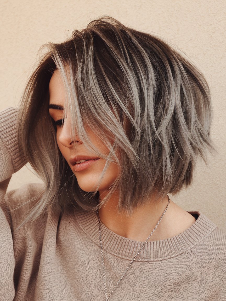 9. Edgy Charcoal Bob