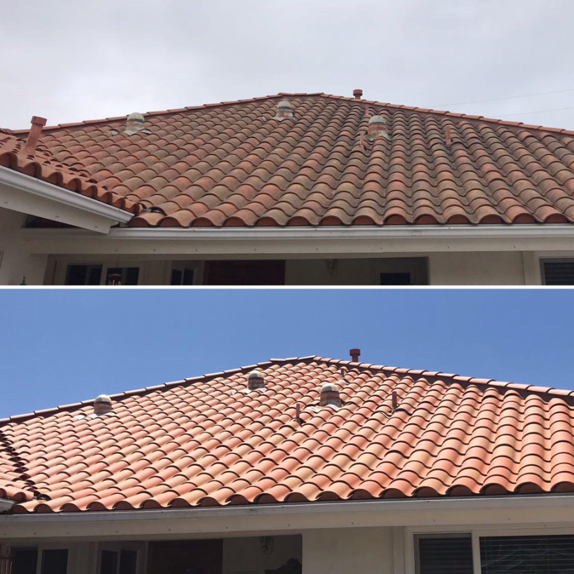 An example of how basic care can transform a tiled roof