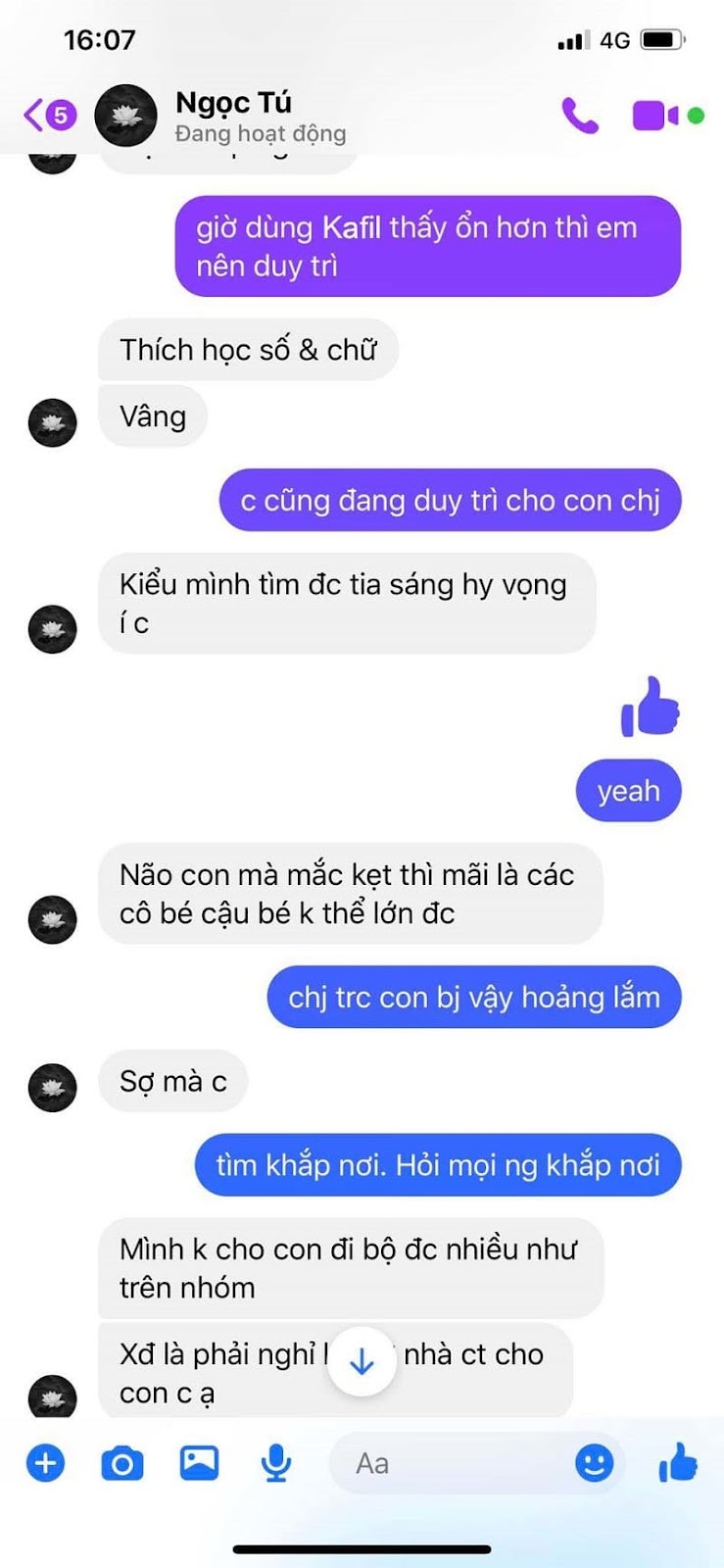 Chia sẻ của chị Ngọc Tú khi dùng KAFIL cho con