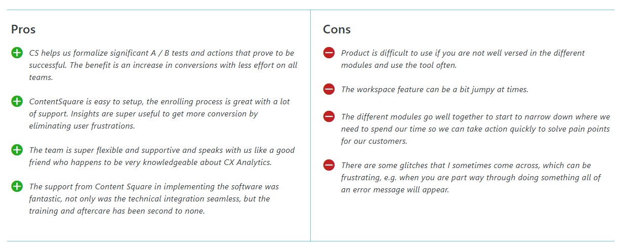 Contentsquare reviews