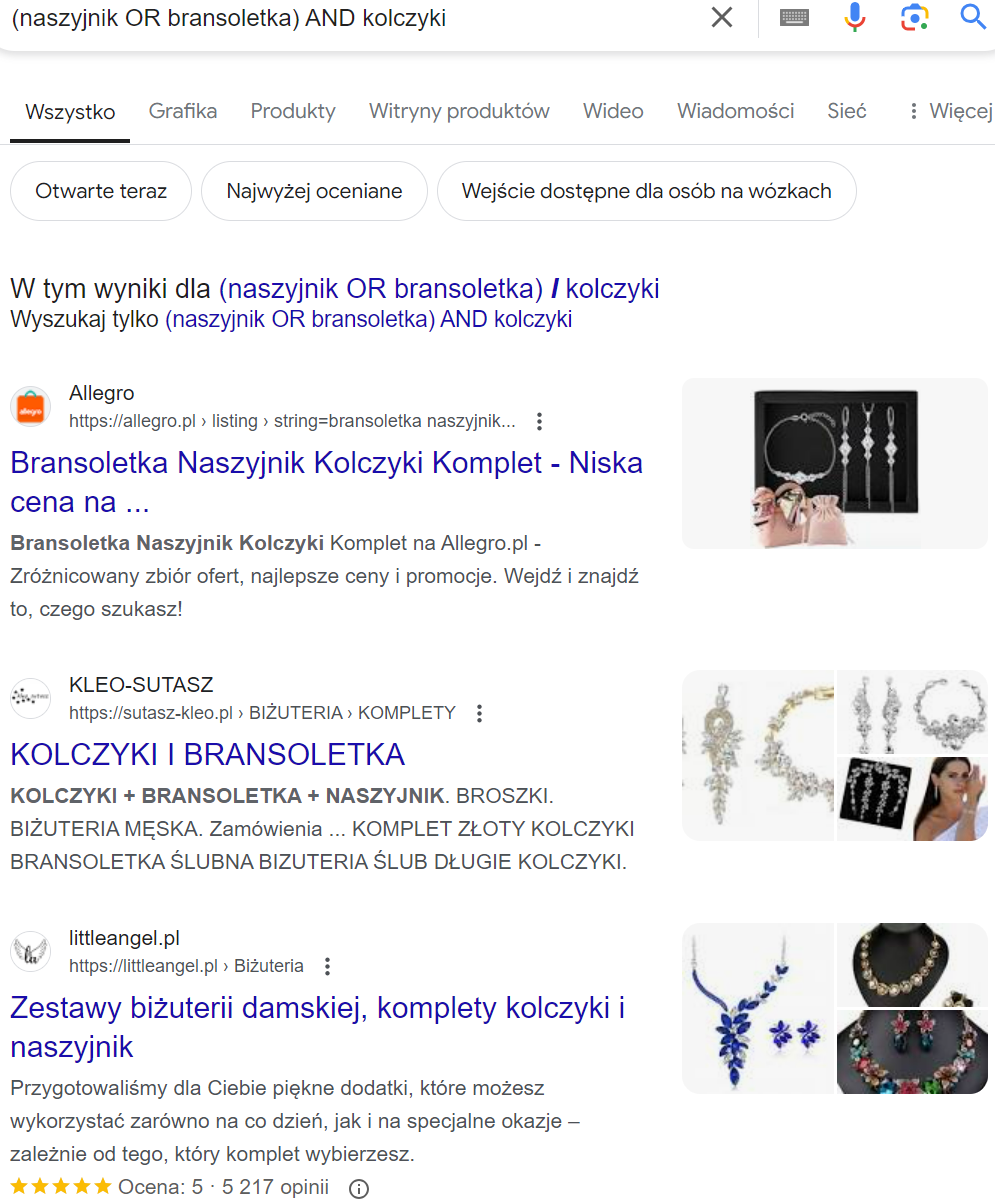 Operator Google - ()