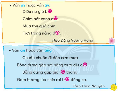 BÀI 4: BẠN MỚIKHỞI ĐỘNGCâu hỏi: Nói với bạn những điều em học được từ các bạn trong lớp.Giải nhanh:Sự chăm chỉ, tính sáng tạo, sự siêng năng, cần cù, và lòng tốt, biết giúp đỡ mọi người.KHÁM PHÁ VÀ LUYỆN TẬPCâu 1: Đọc: Bạn mới – An Hòa1. Theo em, đâu là hai người bạn mới của lớp Kim?2. Bạn Sa Li mặc trang phục như thế nào?3. Tìm những từ ngữ tả hình dáng của bạn Vừ.4. Vì sao Kim thích trò chuyện với hai người bạn mới?Trả lời: 1. Theo em, hai người bạn mới của lớp Kim là bạn áo xanh dương và áo hồng.2. Bạn Sa Li mặc chiếc áo dài màu hồng phấn nhưng không xẻ tà như cô giáo, trên áo có 2 dải lụa trang trí hoa văn: một dải thắt ngang lưng, một dải chéo qua vai.3. Những từ ngữ tả hình dáng của bạn Vừ: vóc dáng khỏe mạnh, nước da đỏ hồng, mắt hơi xếch.4. Kim thích trò chuyện với hai người bạn mới vì mỗi bạn giúp Kim biết thêm bao điều thú vị.Câu 2: Viết: a) Nghe-viết: Mỗi người một vẻ.b) Giải các câu đố sau, biết rằng lời giải đố chứa tiếng bắt đầu bằng g hoặc gh:- Bốn chân mà chỉ ở nhàKhi nào khách đến kéo ra mời ngồi?- Lấp la lấp lánhTreo ở trên tườngKhi nào đến trườngBé soi chải tóc?c) Chọn vần thích hợp với mỗi ô trống và thêm dấu thanh nếu cần:Giải nhanh:a) Nghe-viếtb) ghếgươngc) bay, cây, đầydàng, lang, tràn.Câu 3: Tìm từ ngữ chỉ hoạt động có tiếng: tậpđọchátGiải nhanh: tập viết, tập nói, học tậpđọc sách báo, học hiểu, đọc truyệnca hát, hát hò, hát bèCâu 4: Thực hiện các yêu cầu dưới đây:a) Đặt 1-2 câu có từ ngữ tìm được ở bài tập 3.b) Tìm từ ngữ trả lời câu hỏi làm gì? trong từng câu dưới đây:Kim trò chuyện với người bạn mới.Thước kẻ xin lỗi bút chì và bút mực.Giải nhanh: a) Cu Tin đang tuổi tập nói bập bẹ.Em rất yêu ca hát.b) trò chuyện với người bạn mới.xin lỗi bút chì và bút mực.Câu 5: Kể chuyệna) Đọc lại truyện Chuyện của thước kẻ.b) Sắp xếp các tranh theo thứ tự sự việc trong truyện.c) Kể từng đoạn câu chuyện theo tranh: Chuyện của thước kẻ.d) Kể lại toàn bộ câu chuyện.e) Đặt tên khác cho câu chuyện.Giải nhanh: 2-1-4-3.Học sinh kể lạiSự kiêu căng của Thước kẻ.Câu 6: Luyện tập tả đồ vật quen thuộc.a) Nói 3-4 câu tả đồ dùng học tập của em theo gợi ýNêu tên đồ dùng học tậpNói về một vài đặc điểm nổi bật của đồ dùng học tậpHình dángKích thướcMàu sắcChất liệuTình cảm của em đối với đồ dùng học tập đó.b) Viết vào vở nội dung em vừa nói.Trả lời: a) Nói 3-4 câu tả đồ dùng học tập của em:Tên đồ dùng học tập: Hộp bút màuMột vài đặc điểm nổi bật của đồ dùng học tập:Hình dáng: hình chữ nhậtKích thước: khoảng 1 gang tayMàu sắc: hộp được trang trí với nhiều màu sắc khác nhauTình cảm của em đối với đồ dùng học tập đó: Hộp bút màu là quà mẹ thưởng khi em được điểm 10 nên em rất trân trọng món quà mẹ tặng.b) Học sinh tự viết vào vởVẬN DỤNG