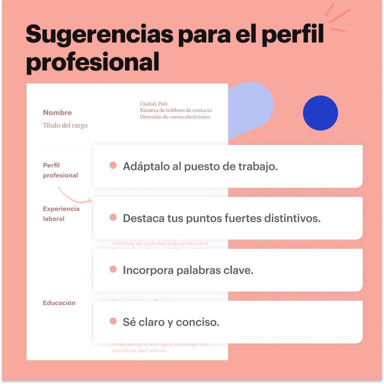 sugerencias para el perfil profesional