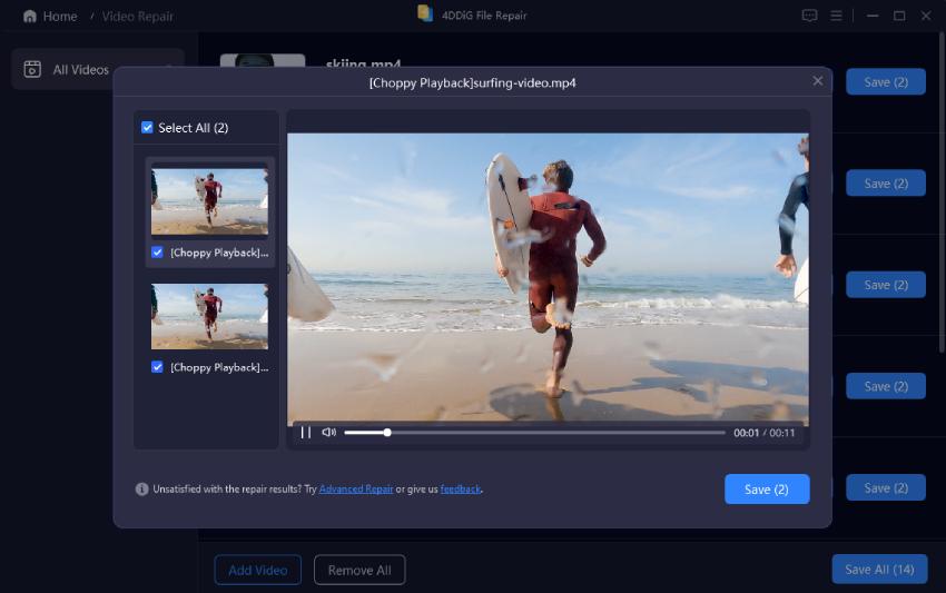 preview repaired video
