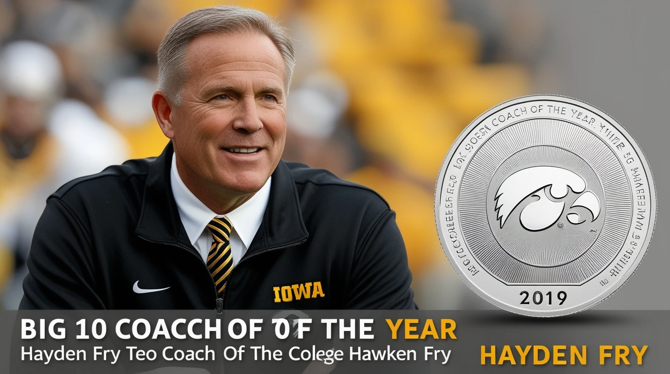 Big 10 Coach of the Year 1oz Silver Hayden Fry