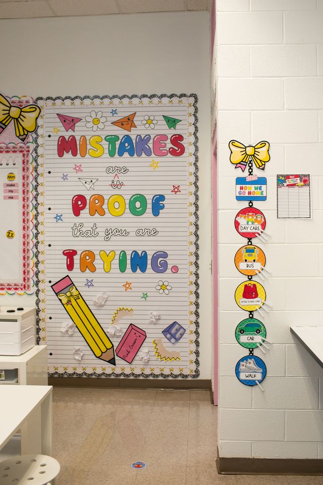 Bright rainbow classroom decor