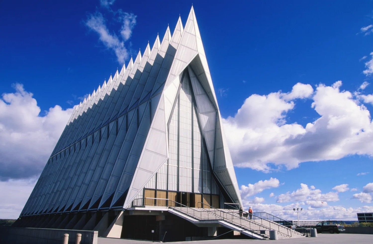 View of the Cadet Chapel, United States Air Force Academy.