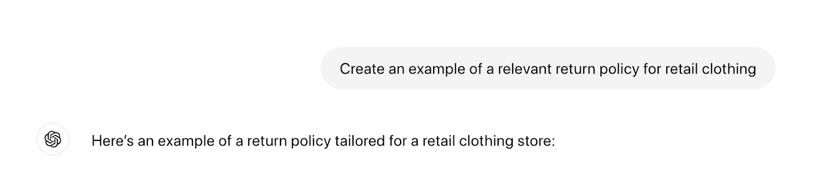 The prompt I fed into ChatGPT to get AI content as a response to the customer. 