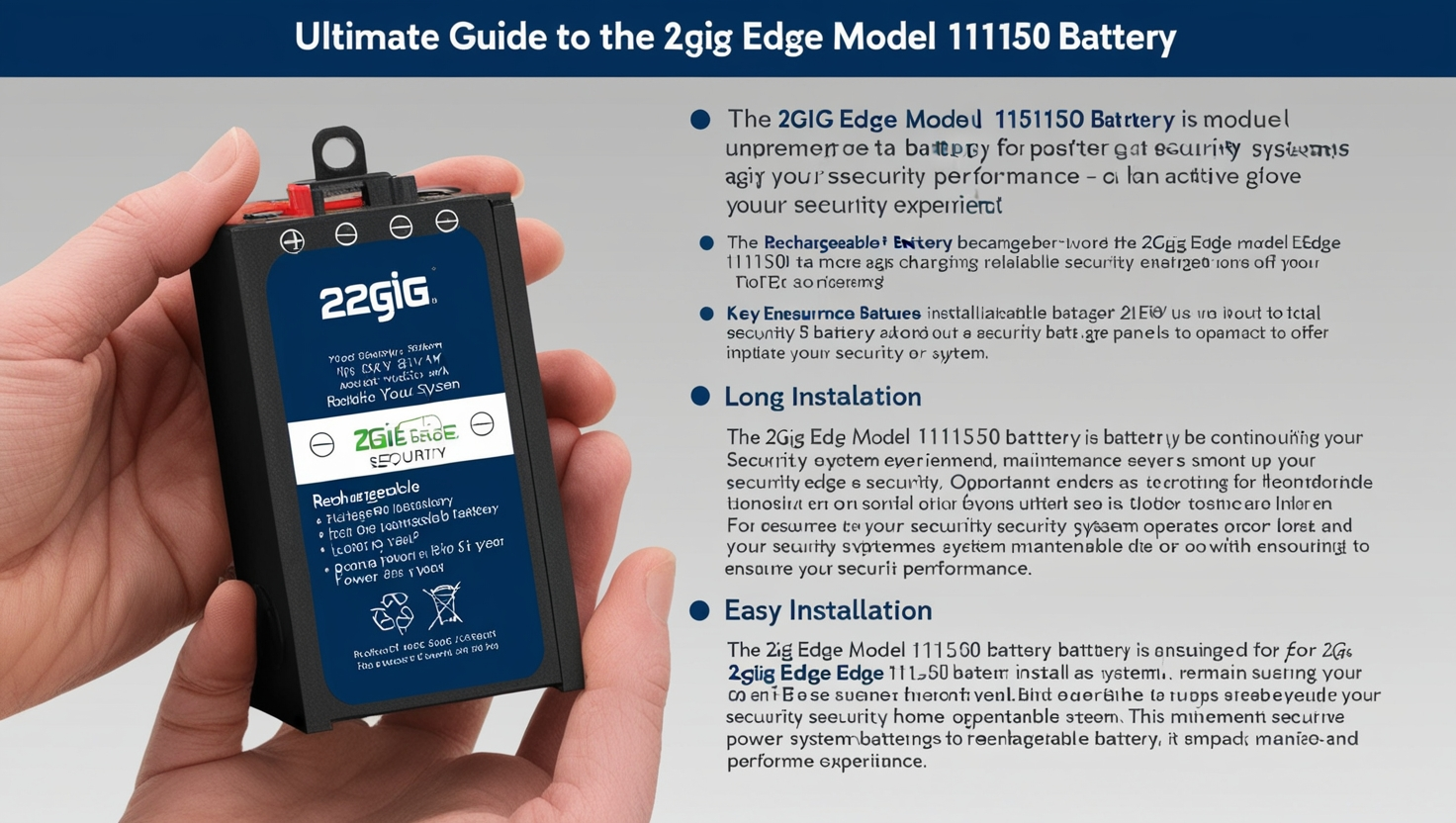 2GIG Edge Model 115150 Battery