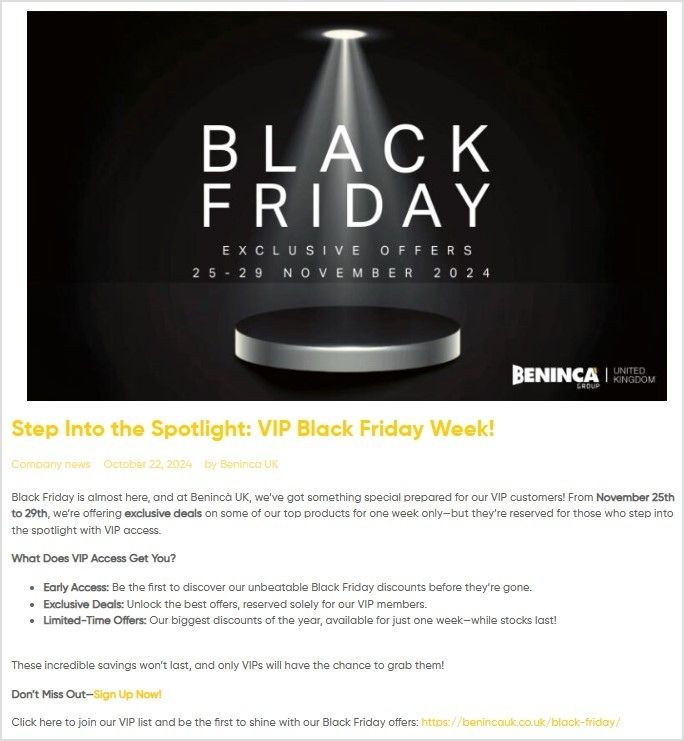 Beninca-group-black-friday-discount