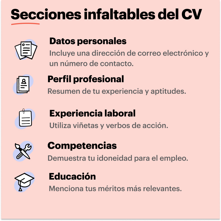 secciones infaltables del cv