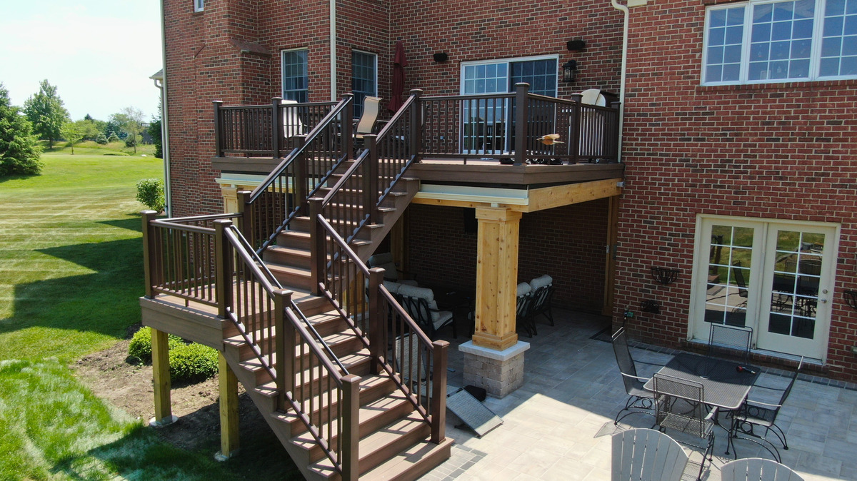 custom deck with stairs