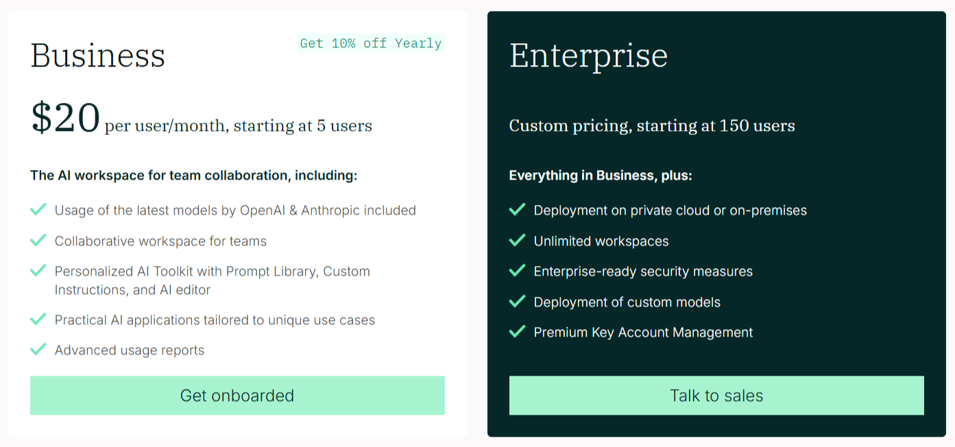 Team-GPT pricing plans