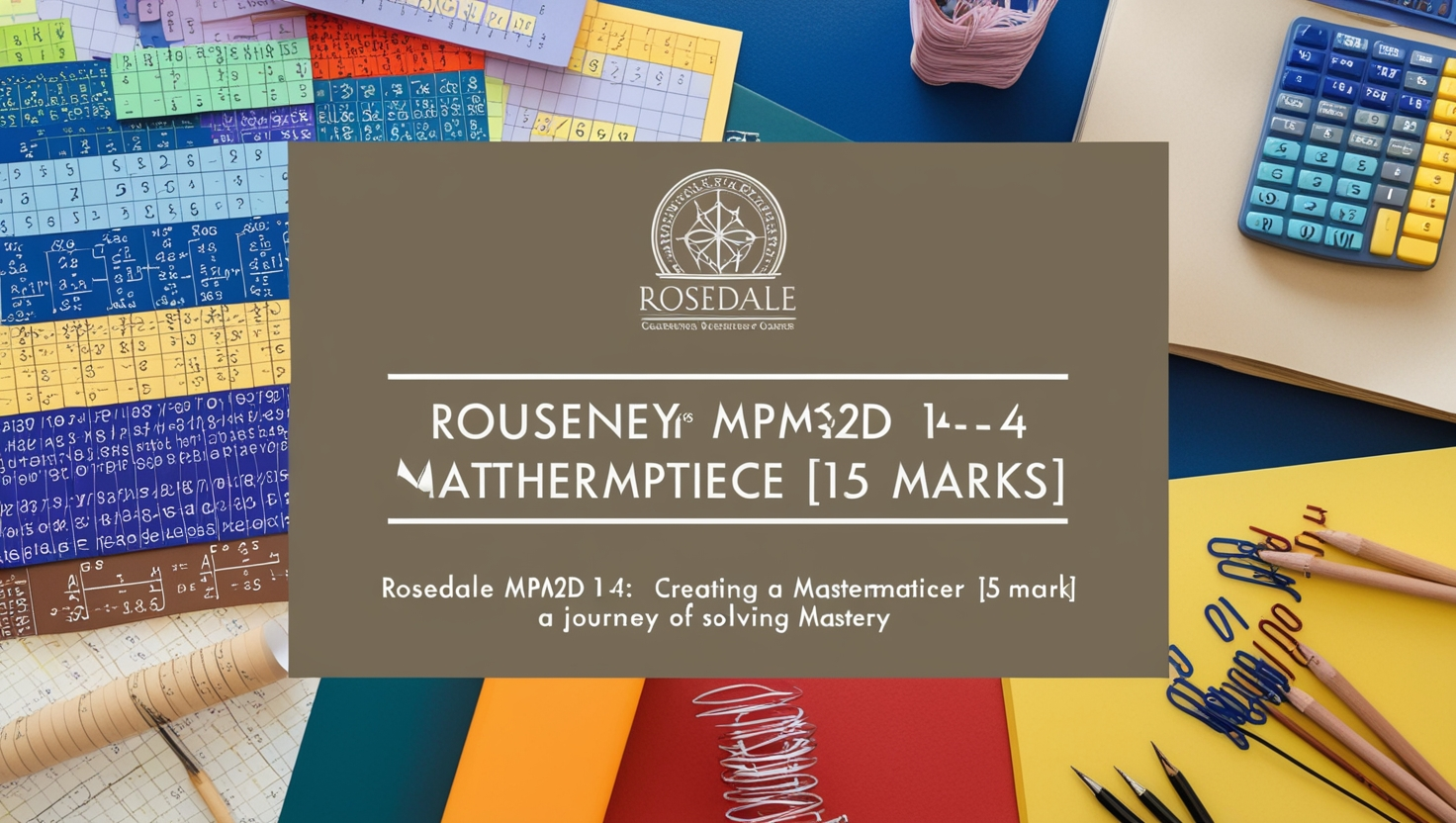 Rosedale MPM2D 1-4: Creating a Masterpiece [15 Marks]