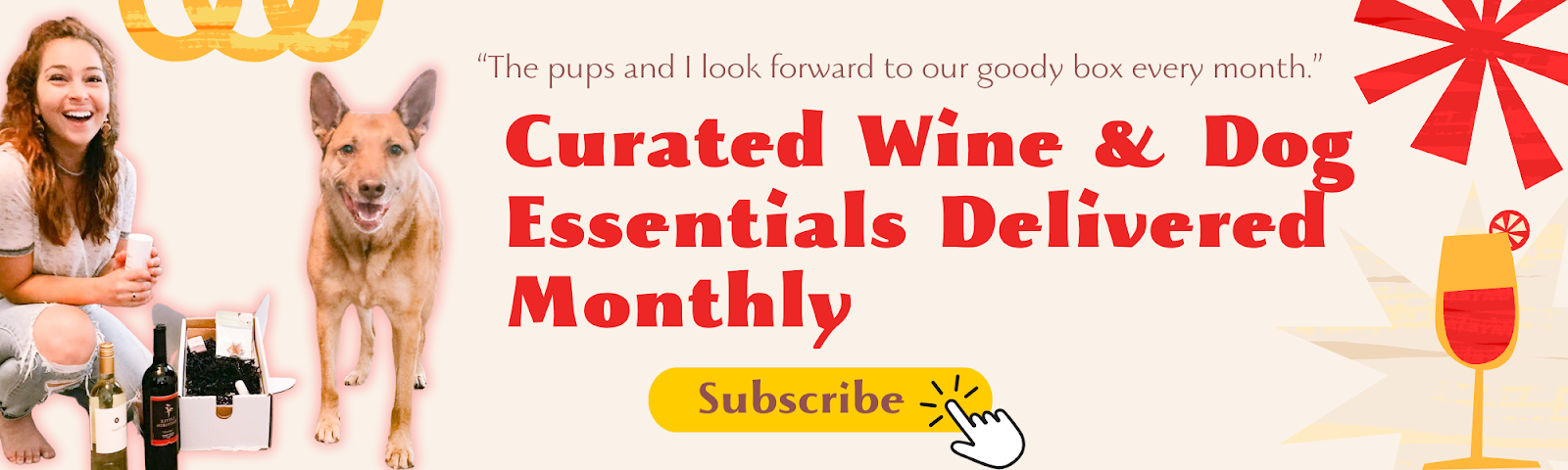 wags and wine banner